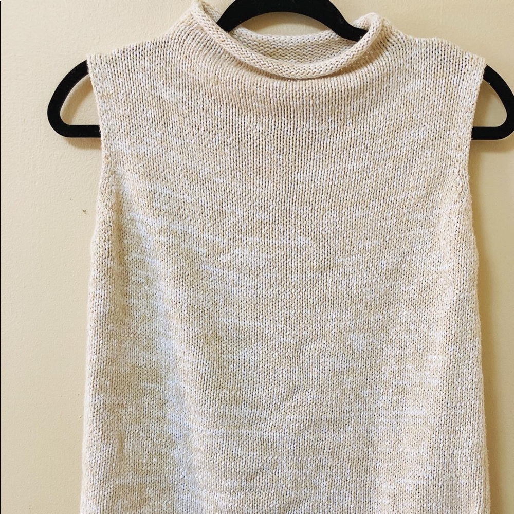 Cherokee Crochet Knit Mock Neck Tank